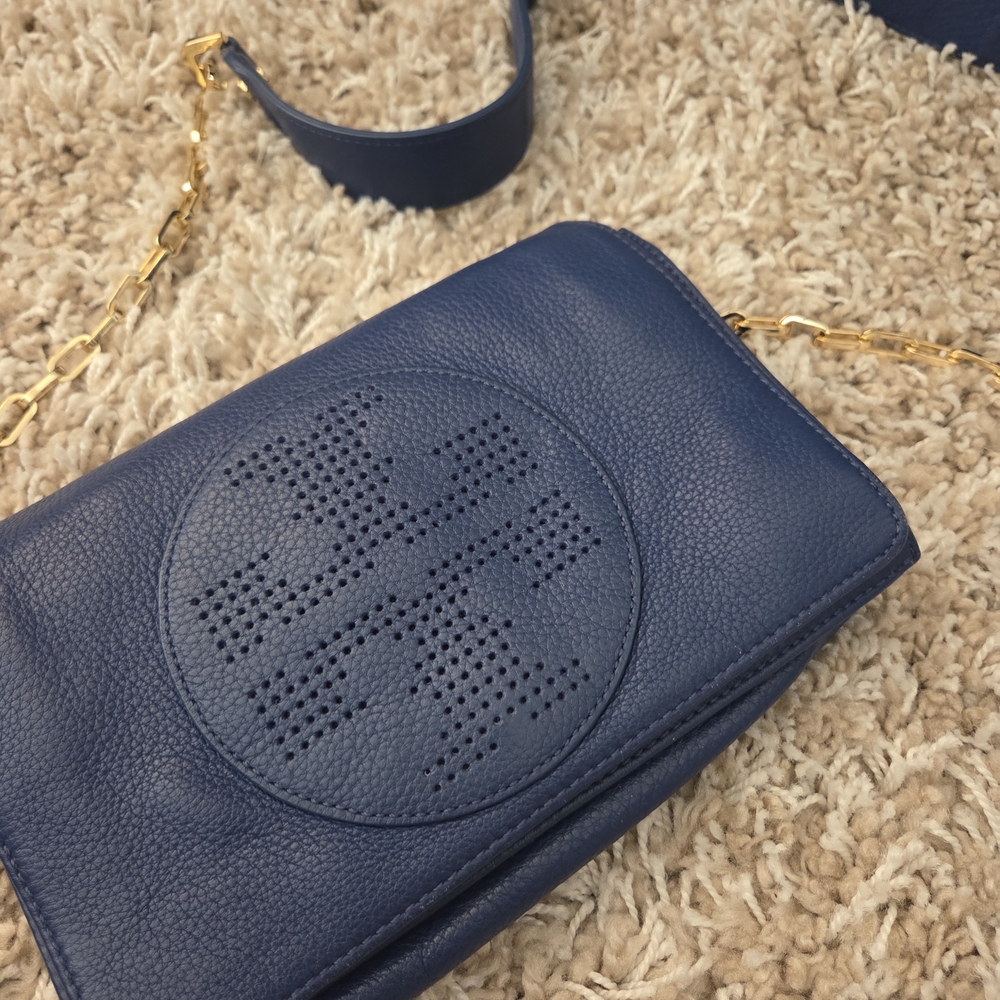 Tory Burch Blue Leather Crossbody Bag
